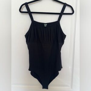 Wild Fable Women’s Black Ribbed Tank Bodysuit Size XL